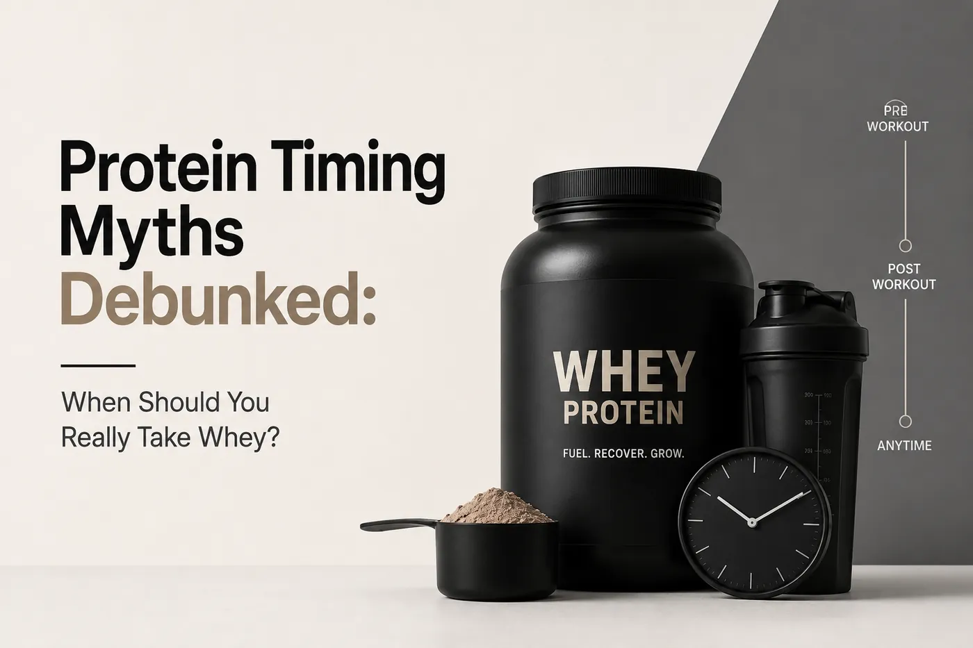 Scoop of whey protein powder for post-workout nutrition