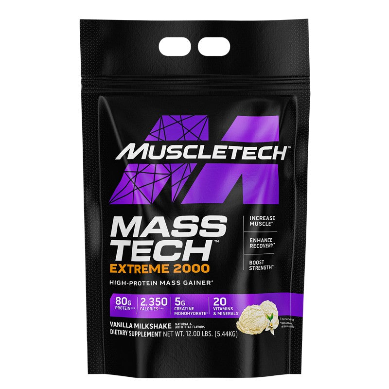 Muscletech Mass-Tech Extreme 2000 12 رطلاً من بروتين زيادة الكتلة